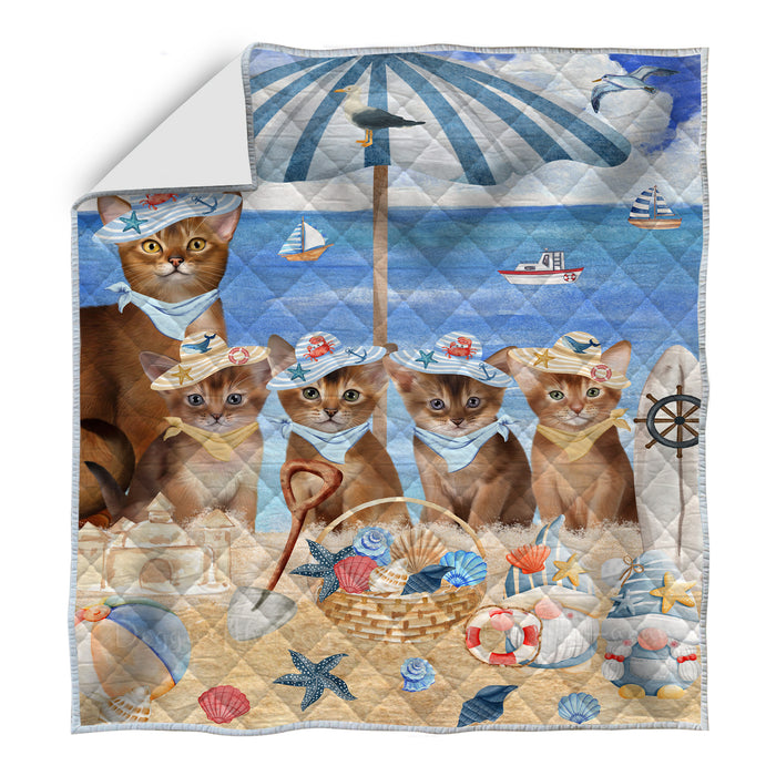 Abyssinian Bed Quilt, Explore a Variety of Designs, Personalized, Custom, Bedding Coverlet Quilted, Pet and Cat Lovers Gift