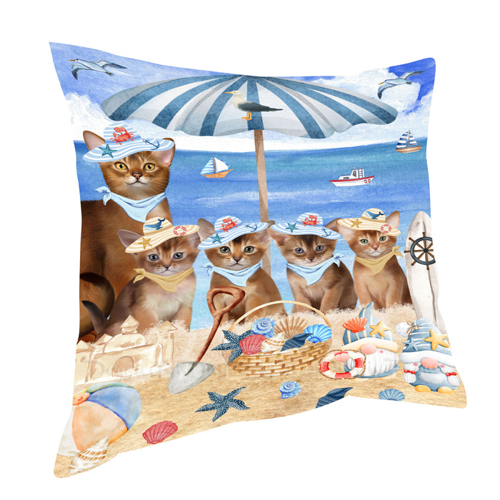 Abyssinian Throw Pillow, Explore a Variety of Custom Designs, Personalized, Cushion for Sofa Couch Bed Pillows, Pet Gift for Cat Lovers