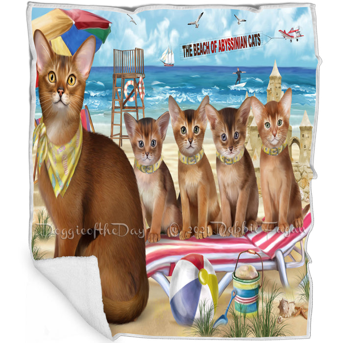 Pet Friendly Beach Abyssinian Cats Blanket BLNKT104736