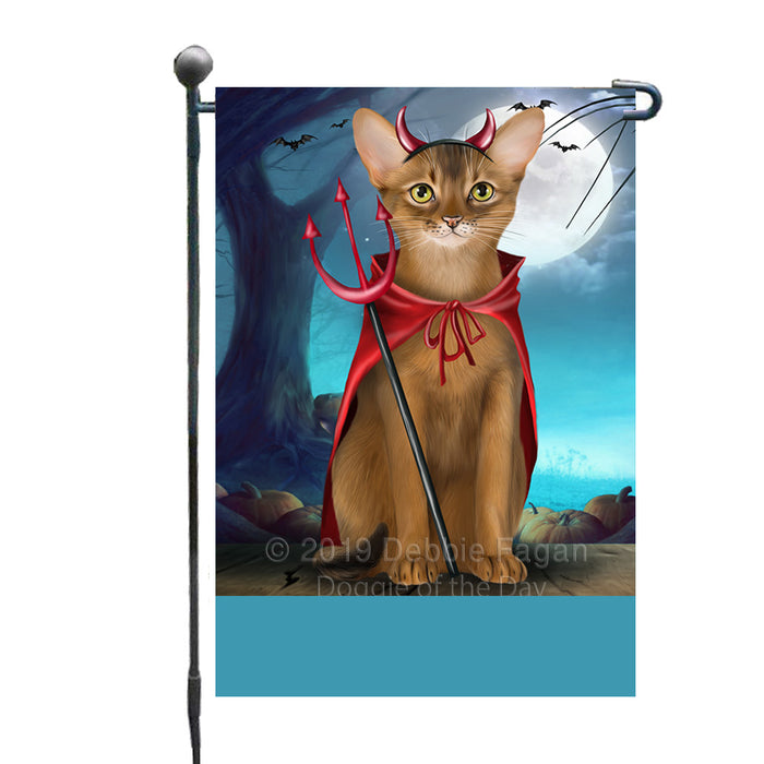 Personalized Happy Halloween Trick or Treat Abyssinian Cat Devil Custom Garden Flag GFLG64443
