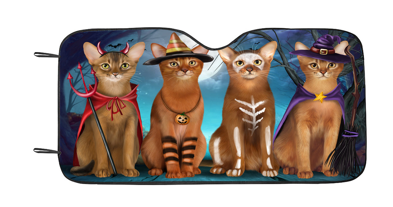 Halloween Trick or Teat Abyssian Cats Car Sun Shade
