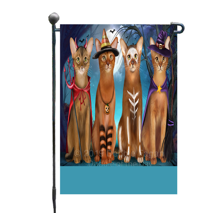Personalized Happy Halloween Trick or Treat Abyssinian Cats Custom Garden Flag GFLG64333