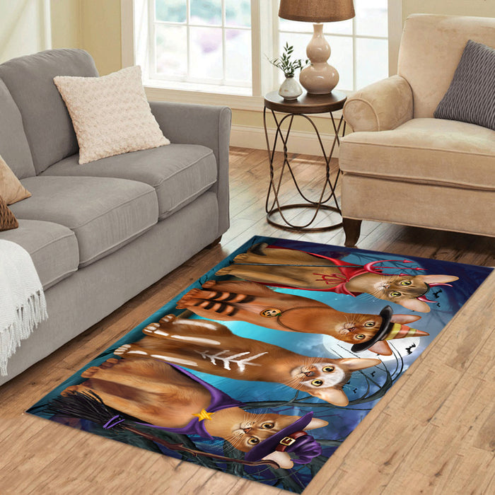 Halloween Trick or Teat Abyssian Cats Area Rug