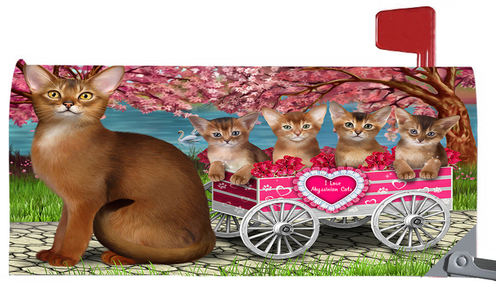 I Love Abyssinian Cats in a Cart Magnetic Mailbox Cover MBC48520