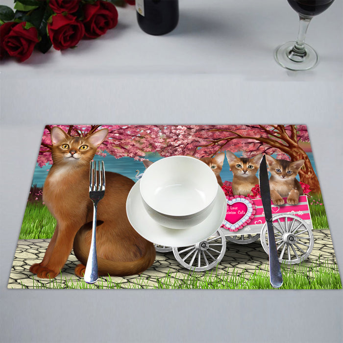 I Love Abyssinian Cats in a Cart Placemat