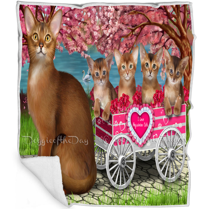 I Love Abyssinian Cats in a Cart Blanket BLNKT105222