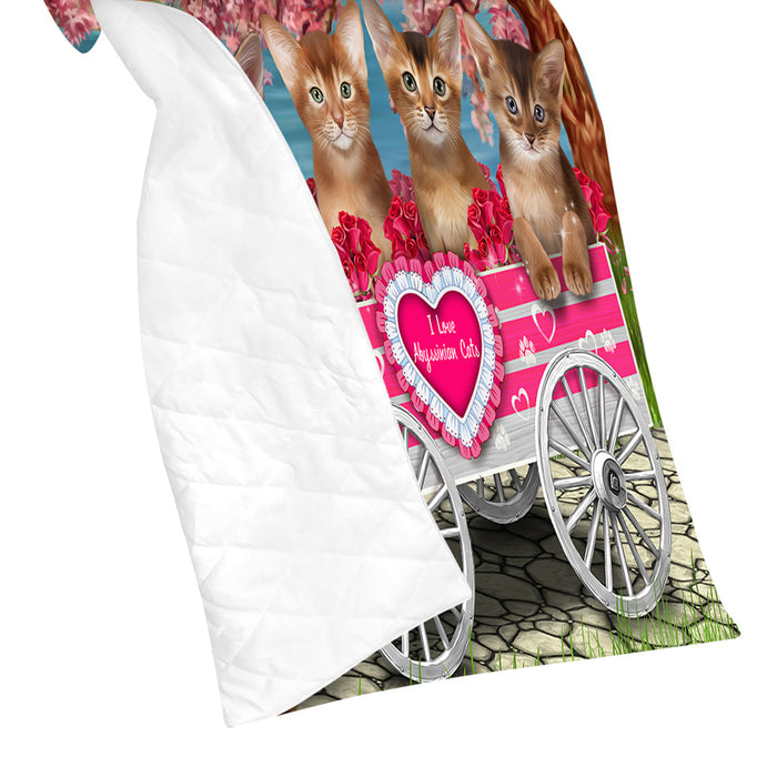 I Love Abyssinian Cats in a Cart Quilt