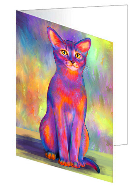 Paradise Wave Abyssinian Cat Handmade Artwork Assorted Pets Greeting Cards and Note Cards with Envelopes for All Occasions and Holiday Seasons GCD74558