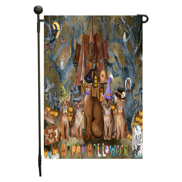 Abyssinian Cats Garden Flag: Explore a Variety of Designs, Personalized, Custom, Weather Resistant, Double-Sided, Outdoor Garden Halloween Yard Decor for Cat and Pet Lovers