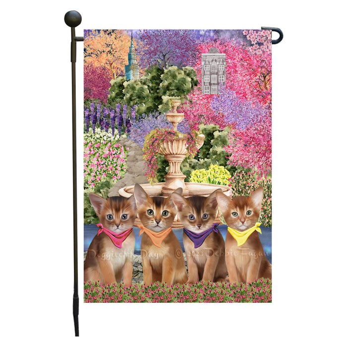 Abyssinian Cats Garden Flag: Explore a Variety of Designs, Weather Resistant, Double-Sided, Custom, Personalized, Outside Garden Yard Decor, Flags for Cat and Pet Lovers