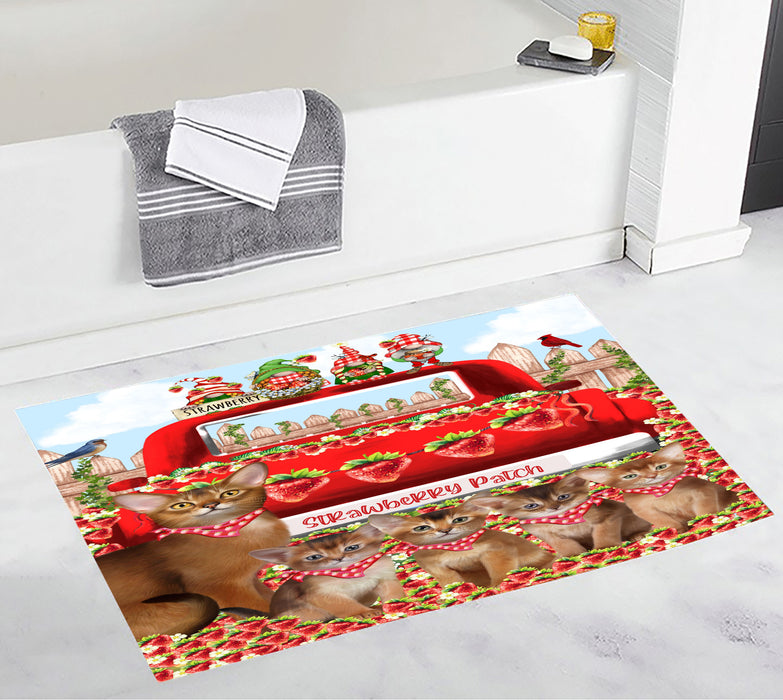 Abyssinian Custom Bath Mat, Explore a Variety of Personalized Designs, Anti-Slip Bathroom Pet Rug Mats, Cat Lover's Gifts