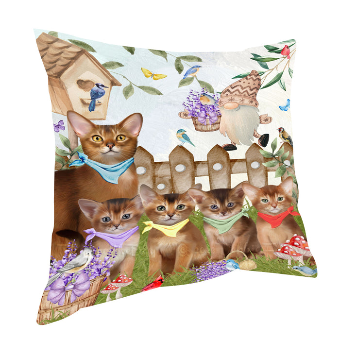Abyssinian Pillow: Cushion for Sofa Couch Bed Throw Pillows, Personalized, Explore a Variety of Designs, Custom, Pet and Cat Lovers Gift
