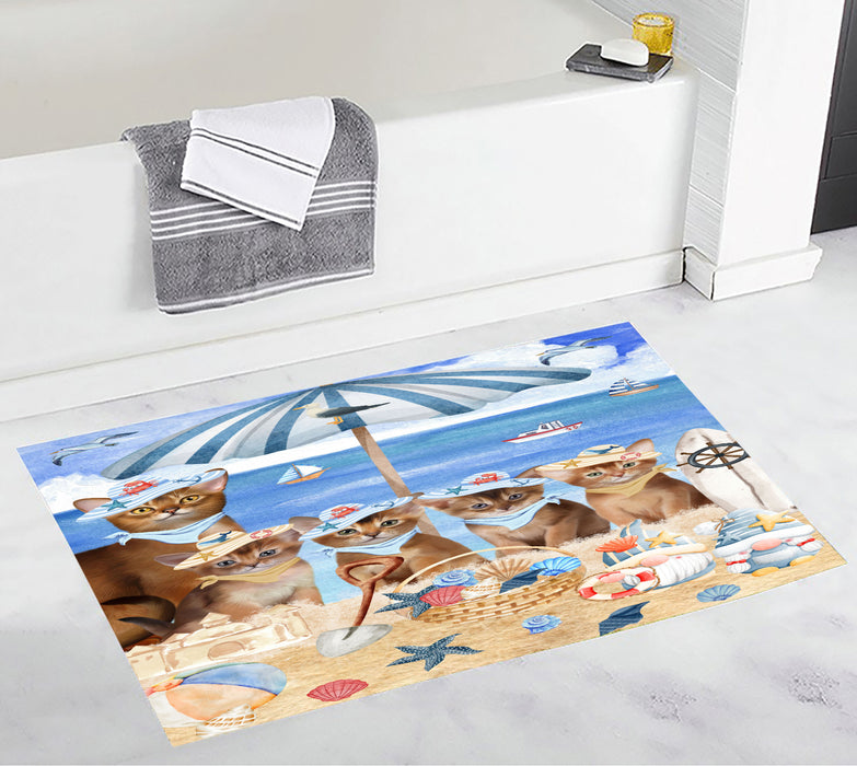 Abyssinian Anti-Slip Bath Mat, Explore a Variety of Designs, Soft and Absorbent Bathroom Rug Mats, Personalized, Custom, Cat and Pet Lovers Gift
