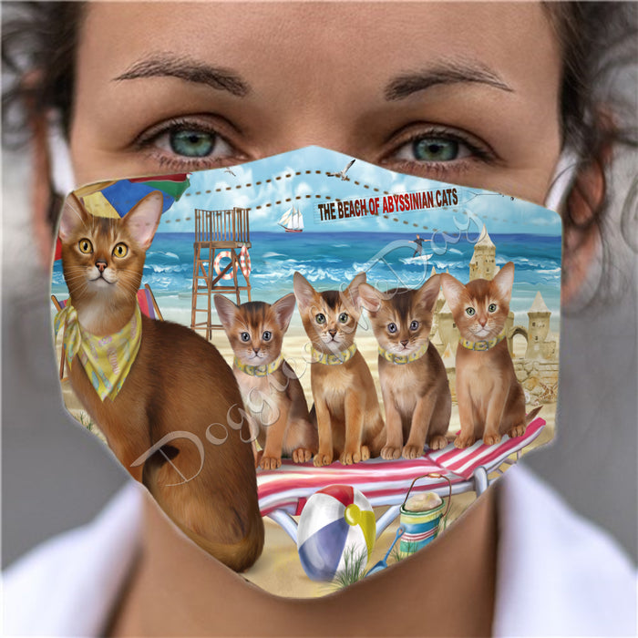 Pet Friendly Beach Abyssinian Cats Face Mask FM49056