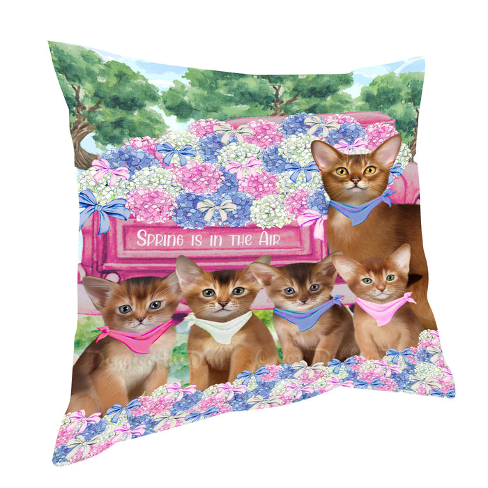 Abyssinian Pillow, Explore a Variety of Personalized Designs, Custom, Throw Pillows Cushion for Sofa Couch Bed, Cat Gift for Pet Lovers