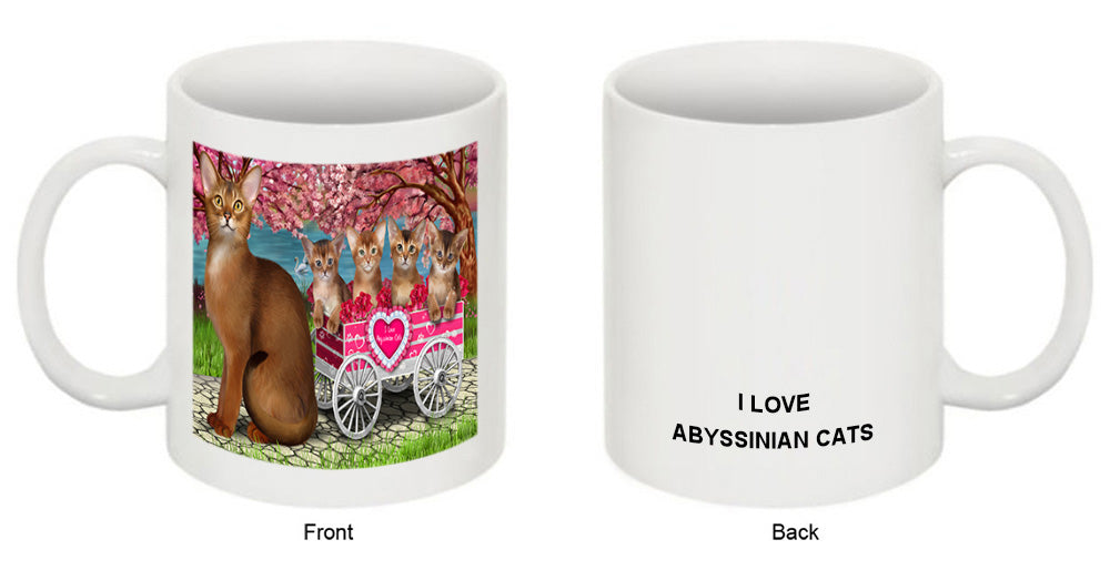 I Love Abyssinian Cats in a Cart Coffee Mug MUG49607