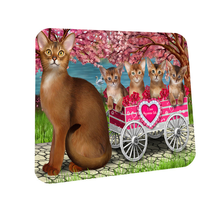 I Love Abyssinian Cats in a Cart Coasters Set of 4 CST54167