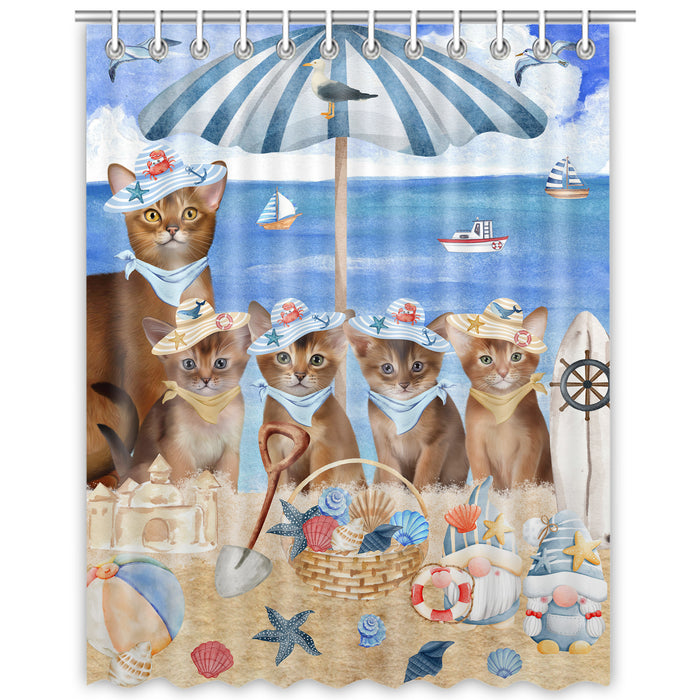 Abyssinian Cats Shower Curtain, Explore a Variety of Custom Designs, Personalized, Waterproof Bathtub Curtains with Hooks for Bathroom, Gift for Dog and Pet Lovers