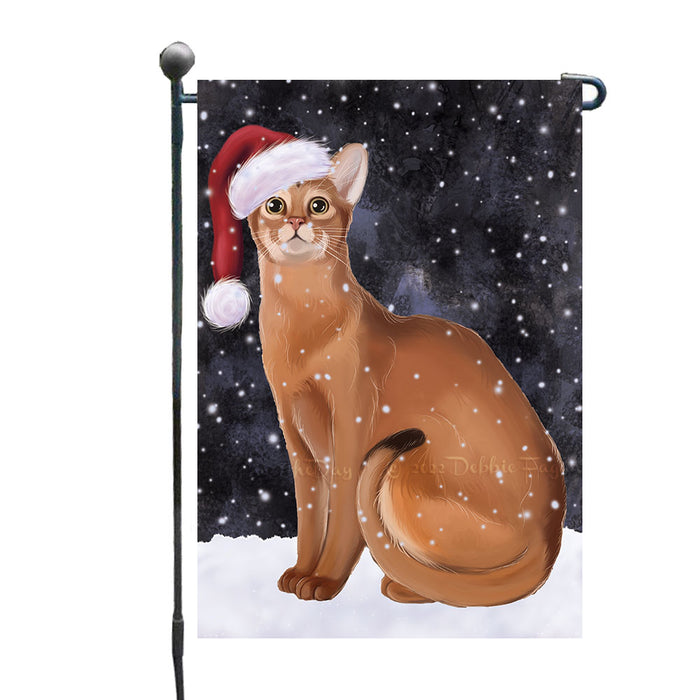 Christmas Let it Snow Abyssinian Cat Garden Flags Outdoor Decor for Homes and Gardens Double Sided Garden Yard Spring Decorative Vertical Home Flags Garden Porch Lawn Flag for Decorations GFLG68710