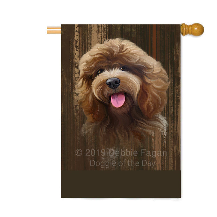 Personalized Rustic Cockapoo Dog Custom House Flag FLG64445