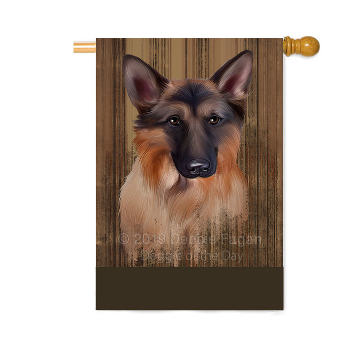 Personalized Rustic German Shepherd Dog Custom House Flag FLG64448