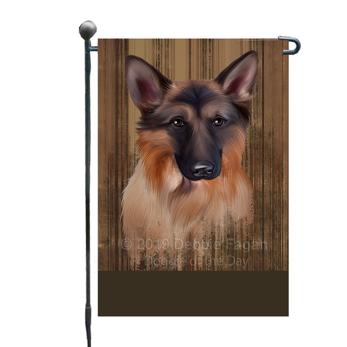 Personalized Rustic German Shepherd Dog Custom Garden Flag GFLG63371