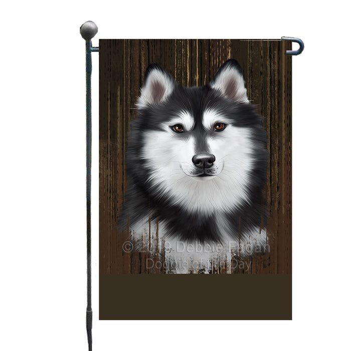 Personalized Rustic Siberian Husky Dog Custom Garden Flag GFLG63372