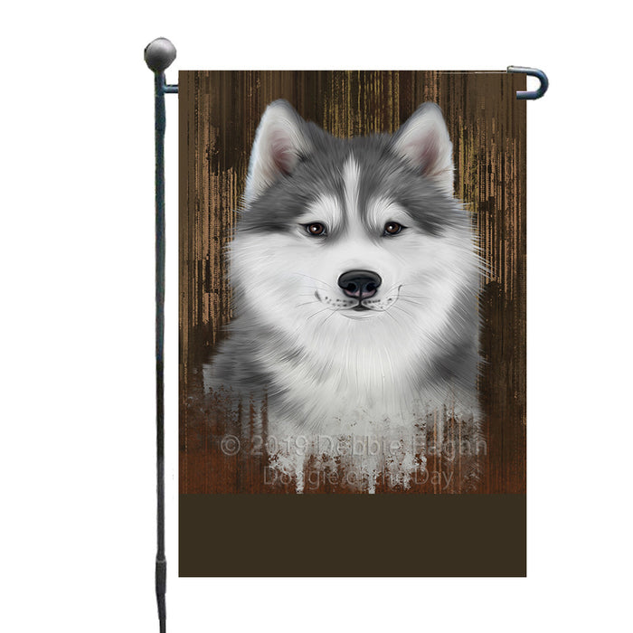 Personalized Rustic Siberian Husky Dog Custom Garden Flag GFLG63373
