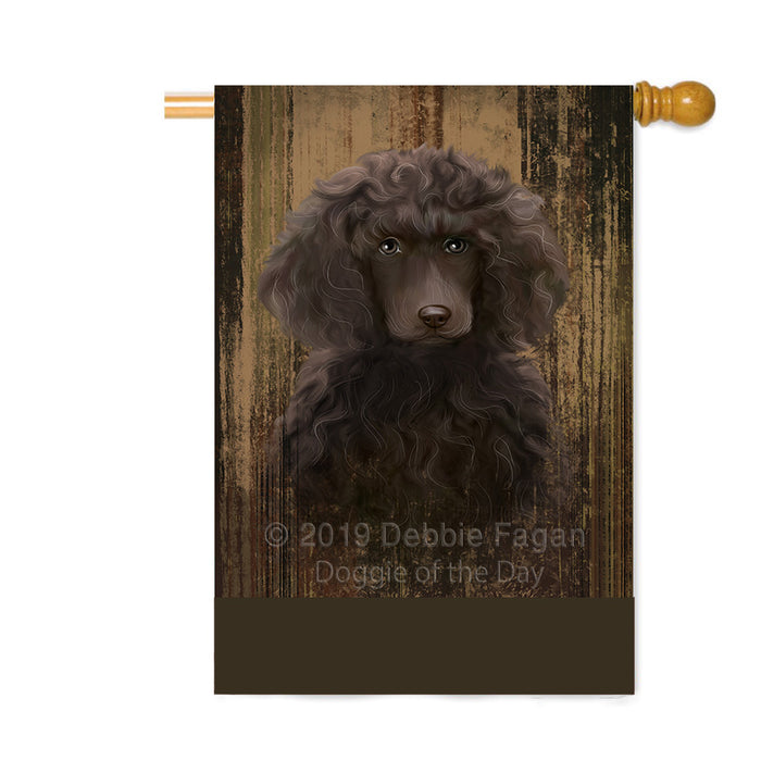 Personalized Rustic Poodle Dog Custom House Flag FLG64451