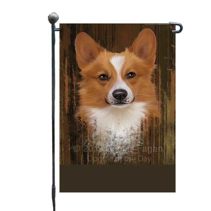 Personalized Rustic Welsh Corgi Dog Custom Garden Flag GFLG63375