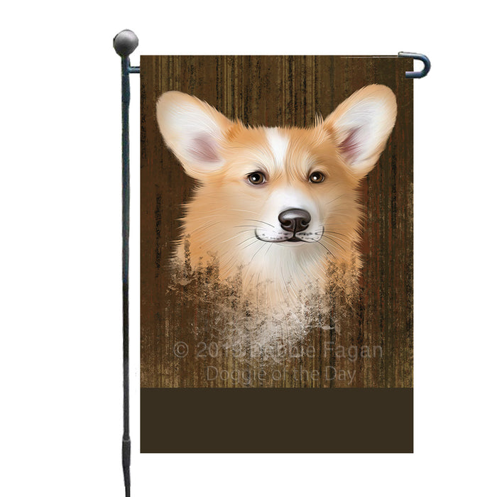 Personalized Rustic Welsh Corgi Dog Custom Garden Flag GFLG63376