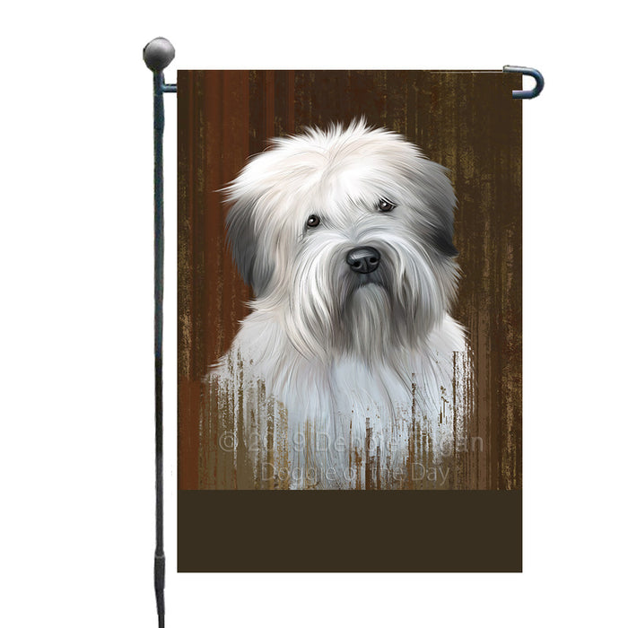 Personalized Rustic Wheaten Terrier Dog Custom Garden Flag GFLG63378
