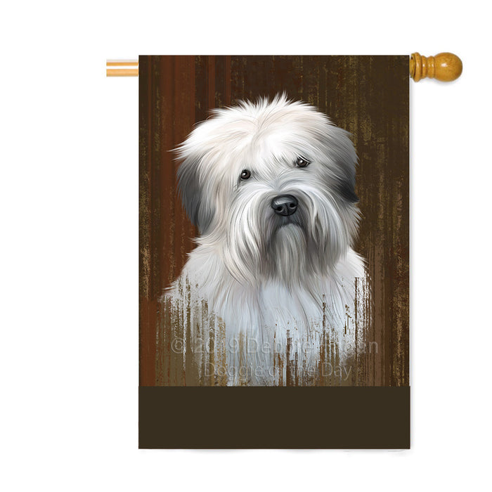 Personalized Rustic Wheaten Terrier Dog Custom House Flag FLG64455