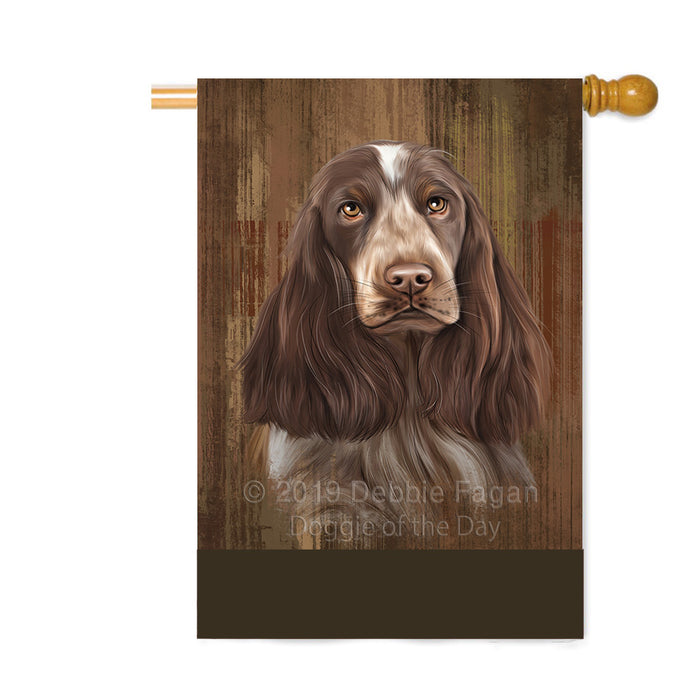 Personalized Rustic Cocker Spaniel Dog Custom House Flag FLG64446
