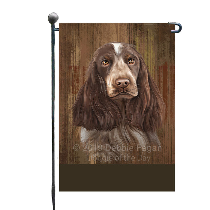 Personalized Rustic Cocker Spaniel Dog Custom Garden Flag GFLG63369