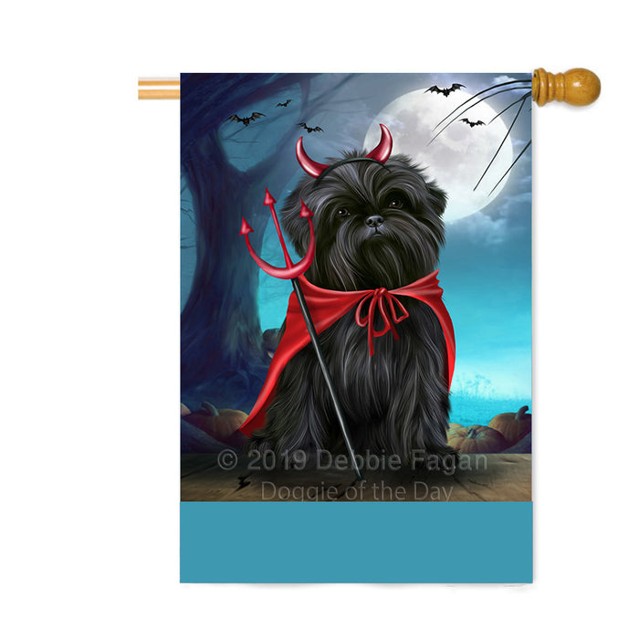 Personalized Happy Halloween Trick or Treat Affenpinscher Dog Devil Custom House Flag FLG64135