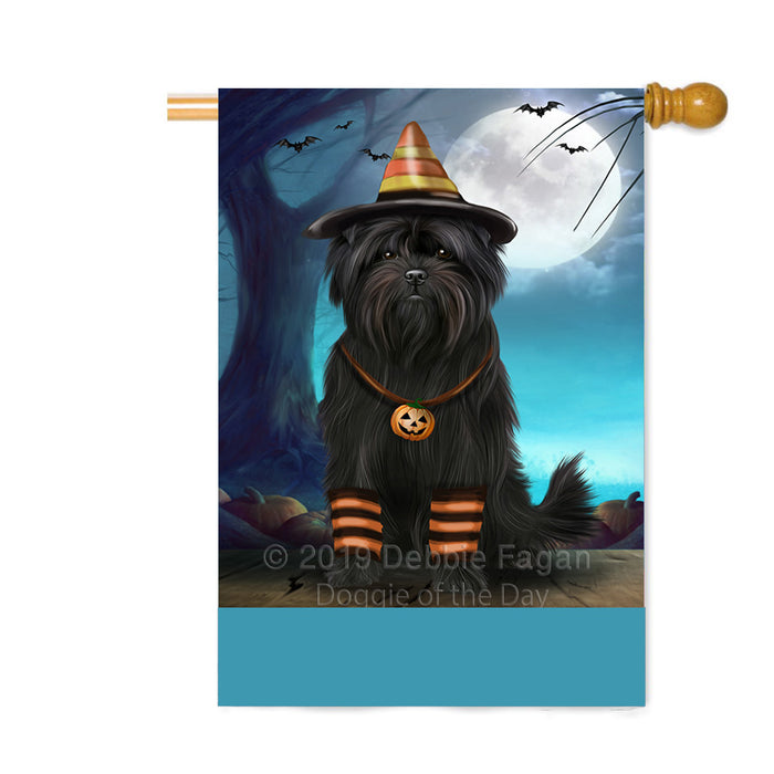 Personalized Happy Halloween Trick or Treat Affenpinscher Dog Candy Corn Custom House Flag FLG64080