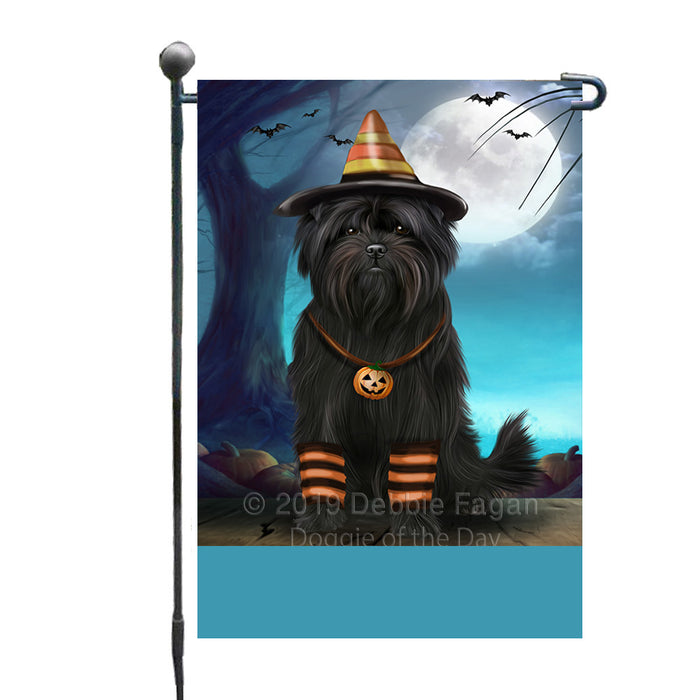 Personalized Happy Halloween Trick or Treat Affenpinscher Dog Candy Corn Custom Garden Flag GFLG64389