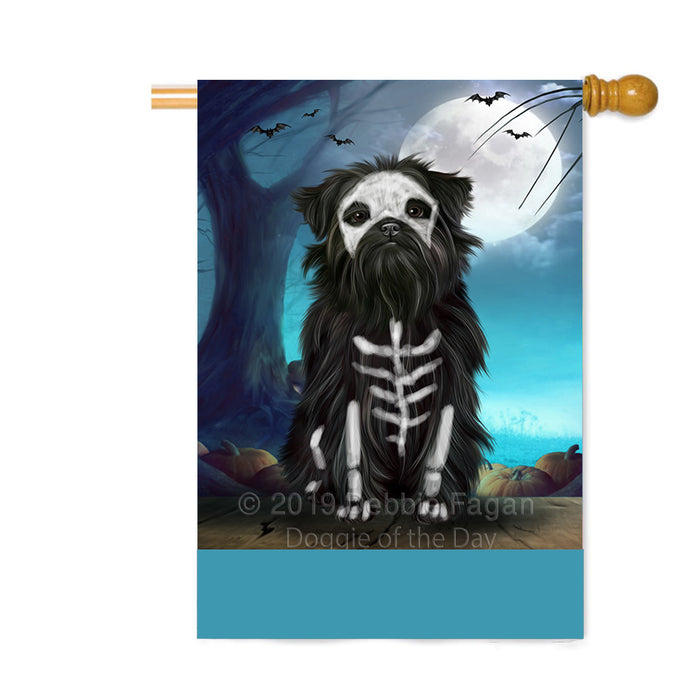 Personalized Happy Halloween Trick or Treat Affenpinscher Dog Skeleton Custom House Flag FLG64190
