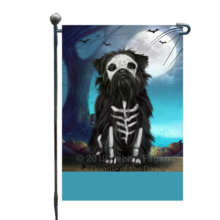Personalized Happy Halloween Trick or Treat Affenpinscher Dog Skeleton Custom Garden Flag GFLG64499
