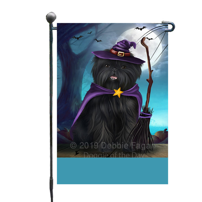 Personalized Happy Halloween Trick or Treat Affenpinscher Dog Witch Custom Garden Flag GFLG64554