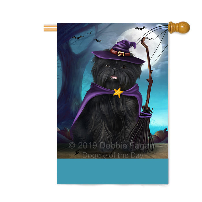 Personalized Happy Halloween Trick or Treat Affenpinscher Dog Witch Custom House Flag FLG64245