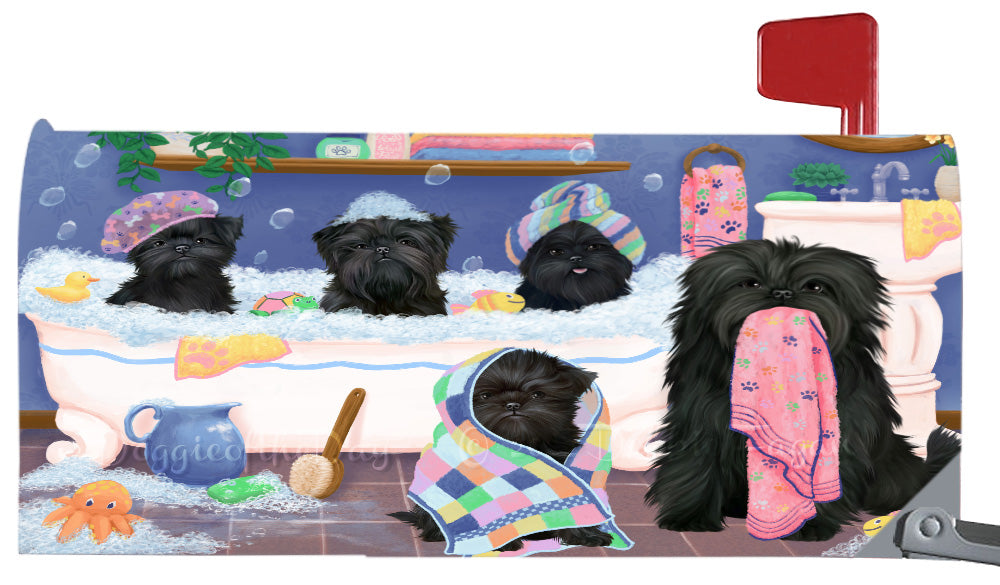 Rub A Dub Dogs In A Tub Affenpinscher Dog Magnetic Mailbox Cover Both Sides Pet Theme Printed Decorative Letter Box Wrap Case Postbox Thick Magnetic Vinyl Material