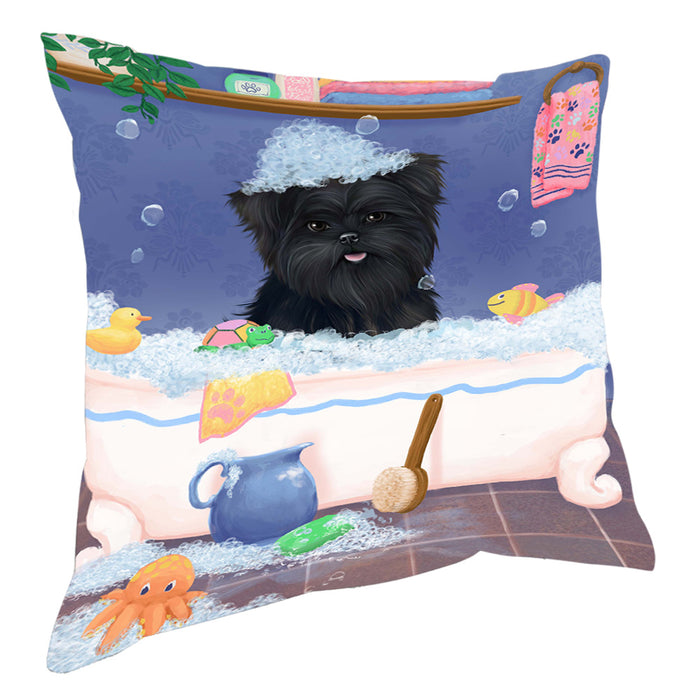 Rub A Dub Dog In A Tub Affenpinscher Dog Pillow with Top Quality High-Resolution Images - Ultra Soft Pet Pillows for Sleeping - Reversible & Comfort - Ideal Gift for Dog Lover - Cushion for Sofa Couch Bed - 100% Polyester