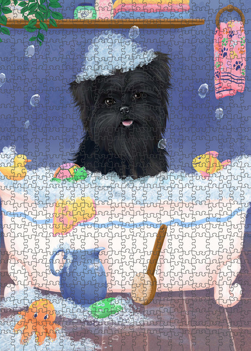 Rub A Dub Dog In A Tub Affenpinscher Dog Portrait Jigsaw Puzzle for Adults Animal Interlocking Puzzle Game Unique Gift for Dog Lover's with Metal Tin Box PZL189
