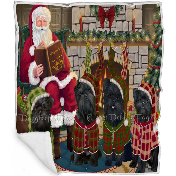 Christmas Cozy Holiday Tails Affenpinschers Dog Blanket BLNKT115167