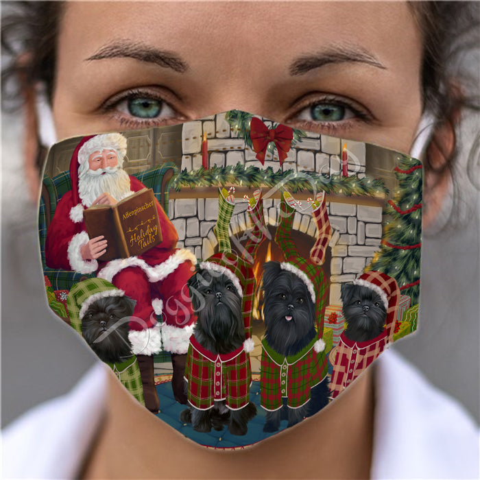 Christmas Cozy Holiday Fire Tails Affenpinscher Dogs Face Mask FM48589