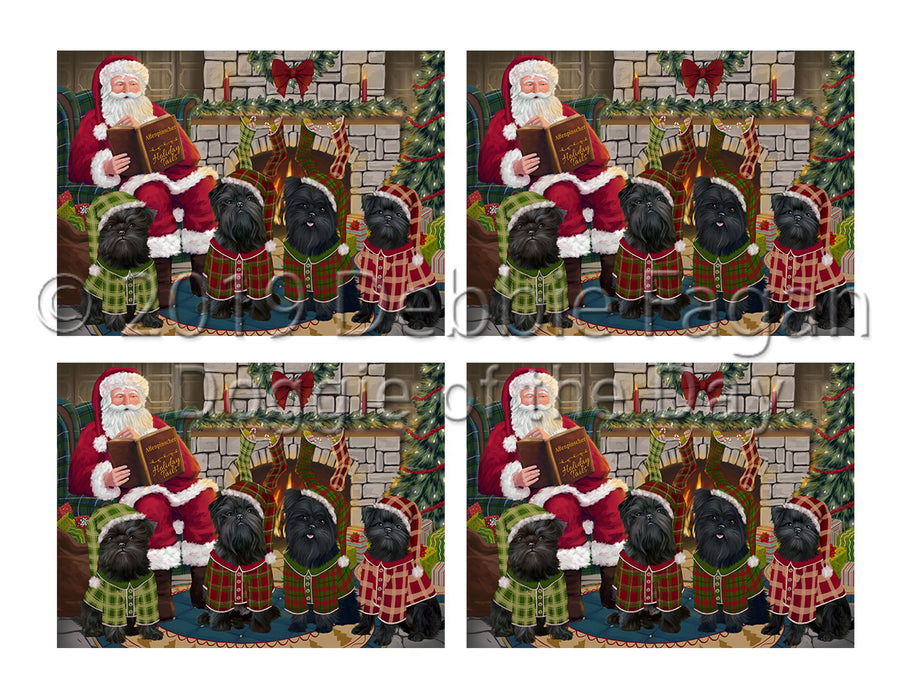 Christmas Cozy Holiday Fire Tails Affenpinscher Dogs Placemat