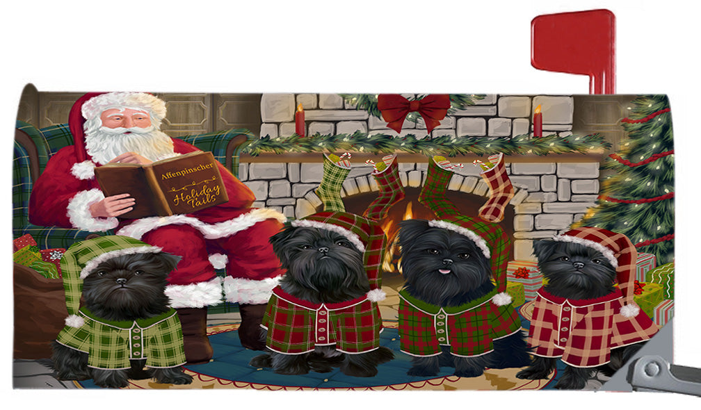 Christmas Cozy Holiday Fire Tails Affenpinscher Dogs 6.5 x 19 Inches Magnetic Mailbox Cover Post Box Cover Wraps Garden Yard Décor MBC48861