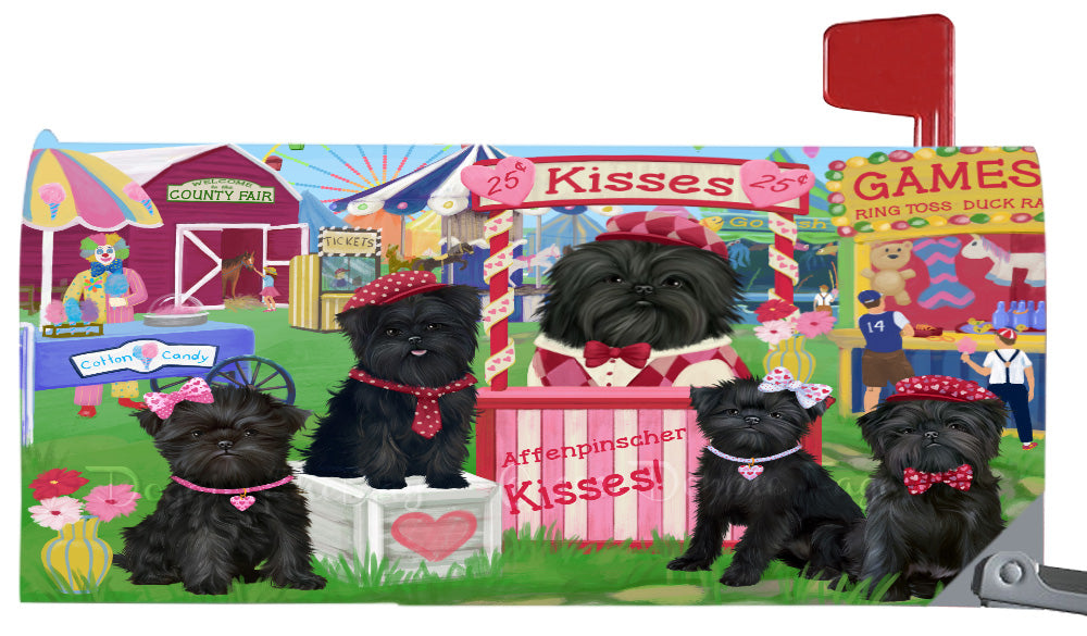 Carnival Kissing Booth Affenpinscher Dogs Magnetic Mailbox Cover Both Sides Pet Theme Printed Decorative Letter Box Wrap Case Postbox Thick Magnetic Vinyl Material